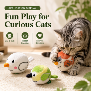 Jouet interactif en peluche en forme d'<span class=keywords><strong>oiseau</strong></span> pour chat, avec herbe à chat naturelle intégrée et jouet vocal en argentier pour chats restés à <span class=keywords><strong>l</strong></span>'intérieur - Product Image 1