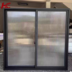 Finestre Scorrevoli Orizzontali Moderne in Vetro Temperato Personalizzate, in Lega di Alluminio a Taglio Termico Nero, Insonorizzate per Appartamenti - Product Image 1