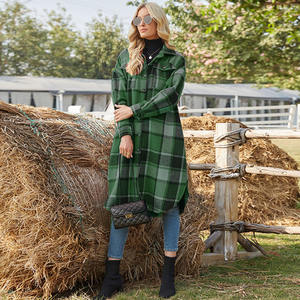 <span class=keywords><strong>Cappotto</strong></span> Lungo da Donna in Tartan Vintage con Tasche, Stile Oversize, Vendita all'Ingrosso - Product Image 4