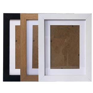 Bingkai Foto MDF Motif Kayu Putih Hitam 3.5x5 4x6 5x7 6x8 8x10 10x12 A3 A4 Bingkai Gambar Sederhana Berbalut Kertas Kayu - Product Image 5