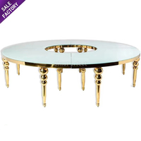 Hôtel mariage événement banquet meubles table de luxe noir or métal verre salle à manger table de dîner