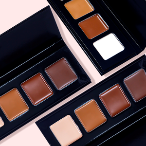 Vegan nhãn hiệu riêng 4 màu sắc Kem che khuyết điểm <span class=keywords><strong>Palette</strong></span> biểu tượng tùy chỉnh Eye Face body Kem che khuyết điểm trang điểm bảo hiểm đầy đủ đường viền <span class=keywords><strong>Palette</strong></span> - Product Image 1