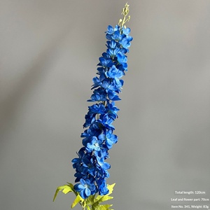 Fleurs artificielles imprimées en 3D, rose et lys, <span class=keywords><strong>à</strong></span> tons bleus, en branche unique, pour décoration de plafond, mur floral, allée et chemin de fleurs pour hôtels - Product Image 3
