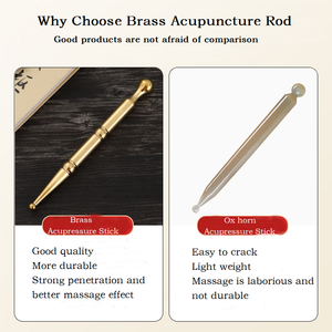 Doğrudan satış pirinç kazıma sopa güzellik kulak akupunktur probu için yüz ve baş masajı yüz masajı - Product Image 6