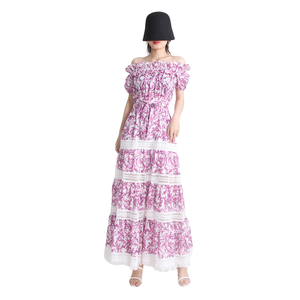 U.<span class=keywords><strong>Chic</strong></span> mode européenne <span class=keywords><strong>Style</strong></span> bohème 2023 été mi-taille longues robes dentelle femmes tenue décontractée - Product Image 1