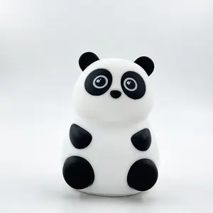 Sinh Nhật Kid Của Quà Tặng Cảm Ứng Tap Ngủ LED Đèn Có Thể Sạc Lại Squishy Động Vật Dễ Thương Panda Silicone Ánh Sáng Ban Đêm Cho Bé Gái Nursery