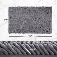 Tapis de bain shaggy de bonne qualité, antidérapant, en chenille, pour salle de bain, tapis de douche