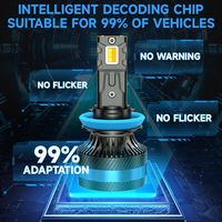 Ampoules de phares LED tricolores SENROBO K58S, compatibilité universelle, étanches IP68, 12V H1 H4 H7 H11 9005 9006 9012, phares automobiles