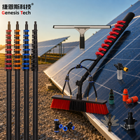 Cepillo de Limpieza para Paneles Solares con Alimentación de Agua, Kit de Barra Telescópica de Fibra de Carbono, Limpiador de Vidrios Fotovoltaicos OEM