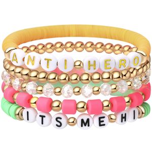 Pulsera de cuentas geométricas bohemias de verano Taylor Swift con letras, joyería para chica, brazalete de aniversario, suministro ODM - Product Image 3