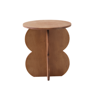 Table basse Echo tendance, style Wabi Sabi, avec plateau en bois de burl ondulé irrégulier et base plate à panneaux croisés, pour studio d'art - Product Image 1