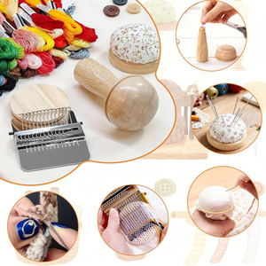 Mini telar de darning estilo Speedweave, juego de herramientas <span class=keywords><strong>para</strong></span> reparación de calcetines, telar de hongo y huevo, kit de reparación DIY visible - Product Image 2