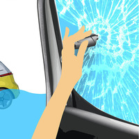 Kit d'urgence porte-clés Hotsale : Coupe-ceinture de sécurité, marteau de sécurité automobile ABS+Acier, brise-vitre pour la défense personnelle des femmes