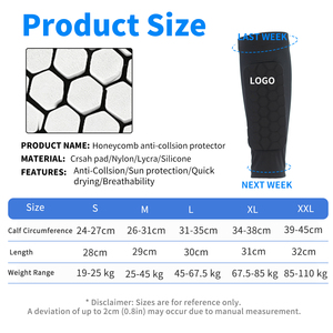 <span class=keywords><strong>Espinilleras</strong></span> <span class=keywords><strong>de</strong></span> fútbol Honeycomb - Protectores <span class=keywords><strong>de</strong></span> pantorrilla y piernas transpirables con compresión para protección deportiva - Product Image 2