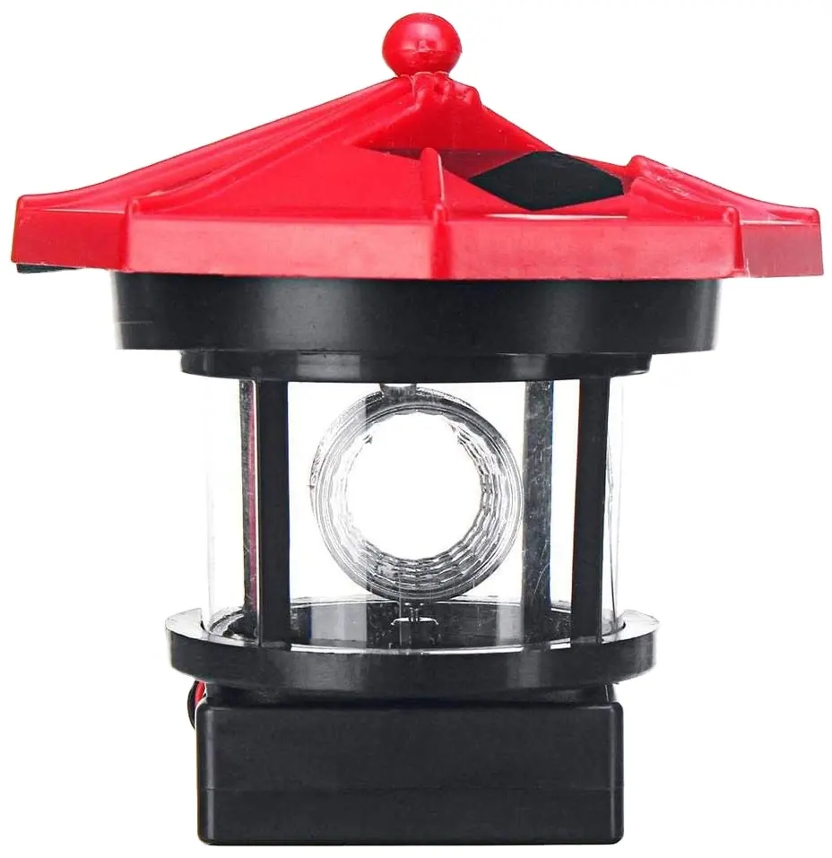 Solar powered resin rotating lighthouse Outdoor garden decorative landscaping patio lawn lights outdoor solar lantern