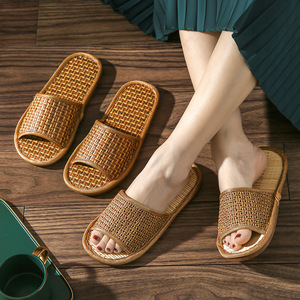 XiJie XJ-04 Nuovo Tappetino Estivo Traspirante Leggero in Paglia di Bambù e <span class=keywords><strong>Rattan</strong></span> con Intersuola in EVA e Suola in Pelle Incollata per Uomo e Donna da Interno - Product Image 3