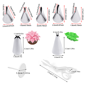 9 pz/set di fiori a forbice + vassoio per torte + 7 pezzi di tulipani ugello rosa per unghie sollevatore per decorazione crema fondente trasferimento pasticceria utensili da cucina - Product Image 2