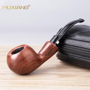 Muxiang Wooden Smoking Pipe Bent Shape Saddle Mouthpiece Handcrafted Tobacco Pipe For Personal Gift - Product Image 1