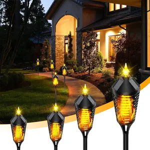 Flamme solaire lumière vacillante lumières de jardin extérieur cour voie jardin paysage lumière décoration