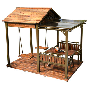 Balcón Patio trasero Jardín Gazebo <span class=keywords><strong>para</strong></span> disfrutar <span class=keywords><strong>de</strong></span> su tiempo libre con su familia y sus amigos Cama tumbada <span class=keywords><strong>Columpio</strong></span> y sillas <span class=keywords><strong>de</strong></span> mesa - Product Image 3
