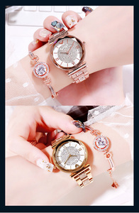 Reloj de Mujer de Lujo con Cristales Brillantes, Correa de Acero, Resistente al Agua, Cuarzo, Estilo Moderno para Navidad - Product Image 3