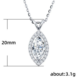 Collana con Ciondolo a Forma di Marquise, Gioielli di Moda Creativi in Stile Street - Product Image 5