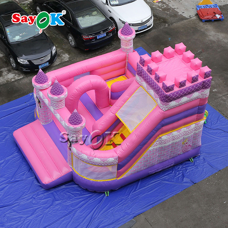 Castle's's pink princess and Castle de Combination trampoline bouncer trampoline bouncer slide's aquatic