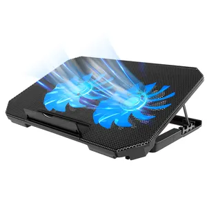 Grote Roc Oem Aangepaste Notebook Koeler Voor Gaming Laptop Dual Usb 2 Grote Fans Snelheidsregeling Schakelaar Opvouwbare Laptop Koelpads