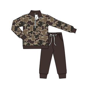 Précommande en gros tout-petits garçons automne décontracté mode vêtements à manches longues à capuche haut tenue chasse saison Bottomland Camouflage - Product Image 1