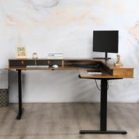 Bureau électrique à moteur unique réglable en hauteur Table de bureau en forme de L pour le patron