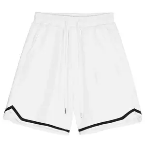 Unisex Summer Blank Drawstring Sports Shorts Custom 100% Cotton 300gsm French Terry Athletic Running Basketball Shorts For Men