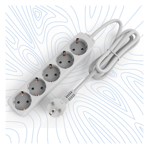 Regleta de Enchufes de 5 Vías con Certificación GS CE RoHS Estándar Europeo, Cable de 3x1.5mm2, 1.4 Metros para Hogar, Oficina y Escritorio - Product Image 5