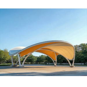 Nouvelle Conception 2024 – Structure de Tente de Parking en Membrane Tensile Durable en PTFE/PVDF, Abri pour Voitures, Structure en Acier pour Toit de Stade - Product Image 4