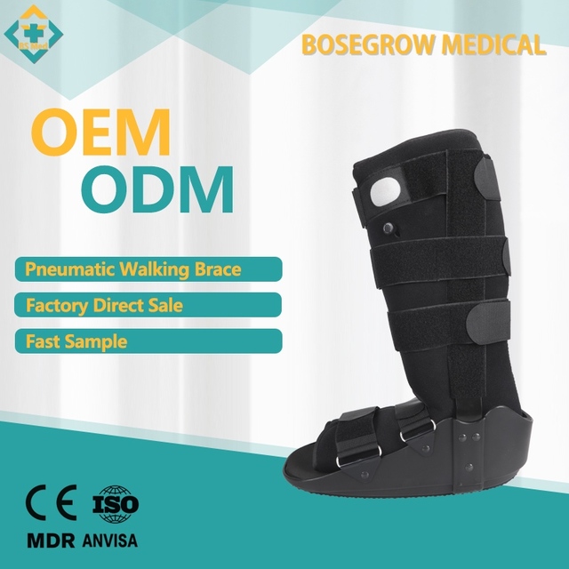 Air Knee Walker Inflatable Aircells Wide Rocker Bottom Open Toe Design for Sprains Fractures Post Op