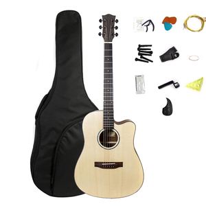 Pack Guitare Acoustique Débutant 41'' avec Table Pleine, Cutaway, Finition Satinée, Kit d'Accessoires pour Guitare Folk et Housse de Transport pour Étudiants - Product Image 4