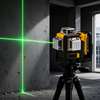 Niveau laser professionnel rechargeable sans fil 48V, mini, portable, alimenté par batterie, avec 3 lignes laser pour travaux de construction