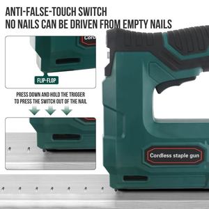 Pistola de grapas inalámbrica de iones de litio de 3.6V con batería recargable, herramienta para carpintería y renovación - Product Image 2