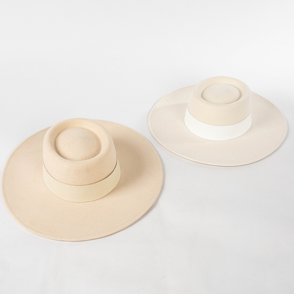 Шляпа женская с широкими полями, модная однотонная фетровая Федора с высоким верхом и кольцом, с индивидуальным логотипом, модная формальная
