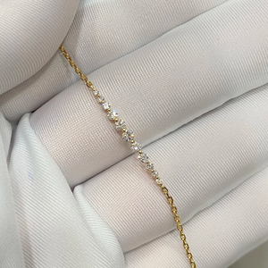 ラウンドシェイプラボ成長ダイヤモンドブレスレットベゼル設定14Kイエロー/ホワイトゴールドHPHT CVDダイヤモンド - Product Image 1