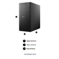 Ordinateur de bureau Dell ECT1250 Tower neuf, processeur I3-14100, 8 Go/16 Go de RAM DDR5, SSD NVMe + HDD, Windows 10, garantie de 3 ans, usage professionnel
