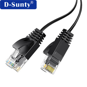 สายอีเธอร์เน็ต Cat6 แบบบางพิเศษสีดำทองแดงบริสุทธิ์ความเร็วสูงสายแพทช์เครือข่ายแลนสำหรับเราเตอร์สวิตช์พีซี - Product Image 3