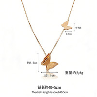 Collier papillon au design coréen et japonais, chaîne de clavicule pour femme, collier simple en acier inoxydable, élégant et tendance