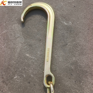 5/16 "3/8" G70 G80 буксировочная цепь, транспортная V-образная цепь для прицепа, цепная цепь с 15-дюймовыми J-образными крючками - Product Image 3