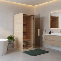 Sauna infrarouge à prix d'usine en cèdre rouge massif, sauna infrarouge lointain, sauna sec avec panneau de commande intelligent