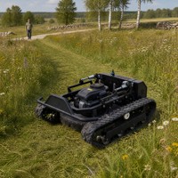 Débroussailleuse industrielle robuste sur chenilles avec porte-équipement pour utilisation tout-terrain sur prairies et vergers