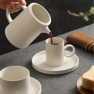 Juego de Taza y Platillo de Porcelana Blanca Elegante, Hecho a Mano por <span class=keywords><strong>Artesanos</strong></span>, con Capacidad de 250 ml, Apto para Alimentos, Regalo de Lujo para Cafeterías - Product Image 4