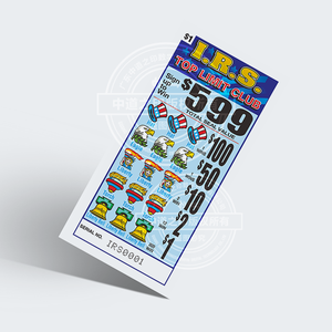 Cetakan keamanan kode batang kustom kartu Tab tarik pencetakan kartu lotere kemasan Premium & produk cetak dari pemasok tepercaya - Product Image 1