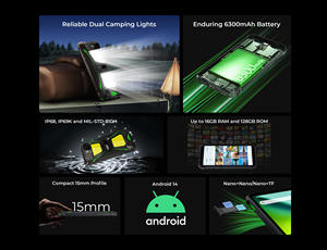 New Oukitel G5 gồ ghề Android 14 điện thoại 6300mAh cắm trại Ánh sáng 4 + 128GB T310 LTE di động + Điện thoại di động - Product Image 4