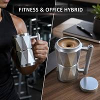Tasse à café auto-mélangeuse en acier inoxydable poli miroir avec moteur Q235 en cuivre, idéale pour les protéines et le fitness