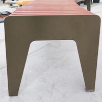 Tabouret de chaise de mobilier d'extérieur Banc d'extérieur incurvé pour banc de jardin de parc public Banc incurvé en bois et aluminium moulé sous pression